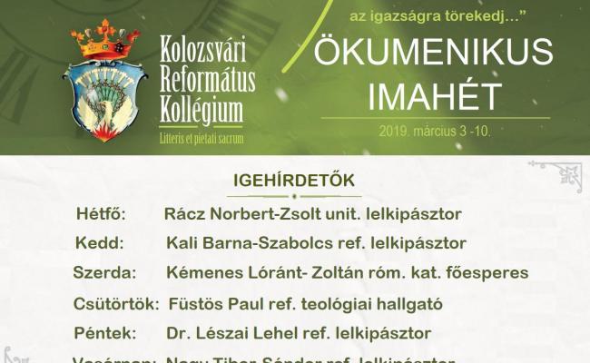 Kollégiumi Imahét 2019. március 3-10.